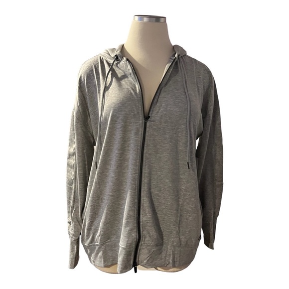 Nine West Active gray zip front hoodie jacket with pockets - Picture 2 of 8